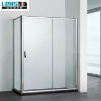 Single Sliding tempered glass shower cabin with easy clean film