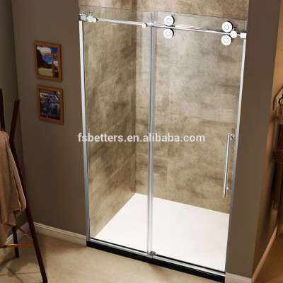 Hot Sale Big Roller Sliding Door Bath Luxury 10MM Tempered Glass Sliding Shower Room