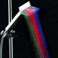 Free shipping Water Power Colorful LED Shower square Head