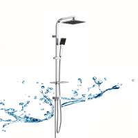 NHS204 China Yuyao Stainless Steel Wall Mounted Bathroom Square Pipe shower set, shower column