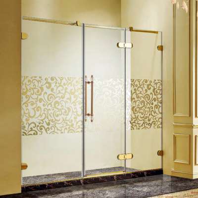 Simple European Style Design Fiberglass Gold Colored Bathroom Luxury Shower Cabin