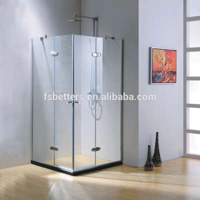 Neo Angle Hinge Frameless Small Square Shape Tempered Glass Shower Box