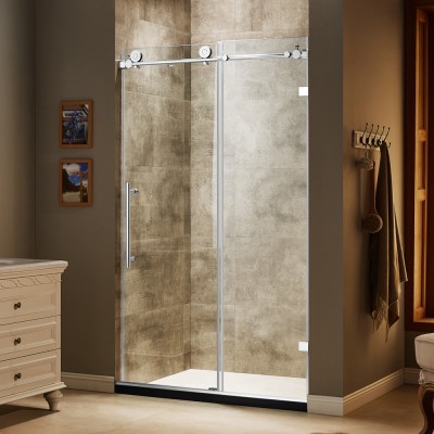 Double Roller Sliding Frameless 3/8'' Shower Door